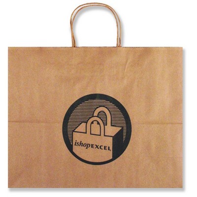 Natural Kraft Paper Escort Shopping Bag (13"x6"x15.75")