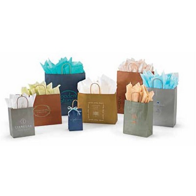 Metallic Tinted Kraft Double Bottle Paper Shopping Bag (6 ½"x 3 ½"x 14")