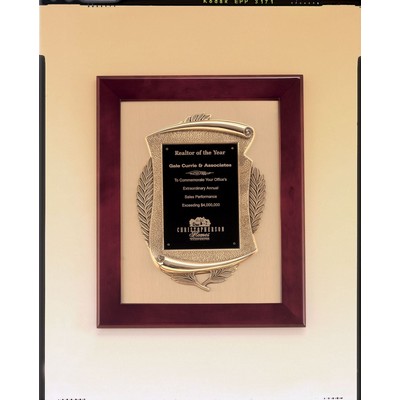 Airflyte Series Rosewood Plaque w/ Brush Gold Metal Background (14"x17")