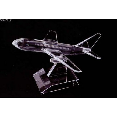 Optic Crystal Airplane Figurine