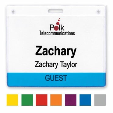 Vinyl Translucent Color Bar Name Tag Holder w/ Slot (4"x3")