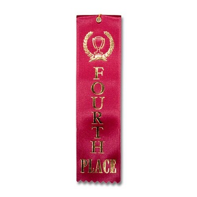 2"x8" 4TH Place Stock Carded Award Ribbon