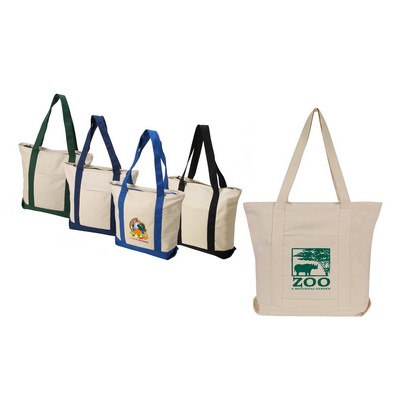 Cotton Zipper Boat Tote