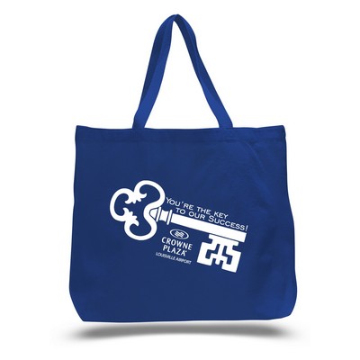 Colored Canvas Jumbo Tote Bag w/ Squared Bottom - 1 Color (20"x15"x5")