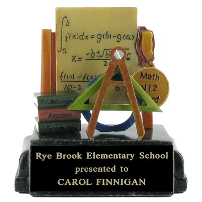 4¼" Math Wiz Award Scholastic Trophy w/Black Plate