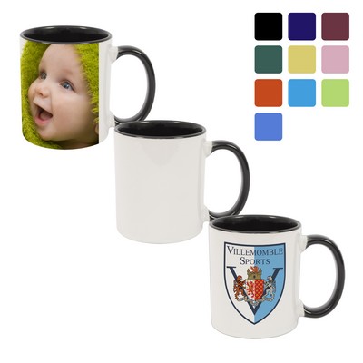 11 Oz. Ceramic Photo Mug - Inside & Handle Color