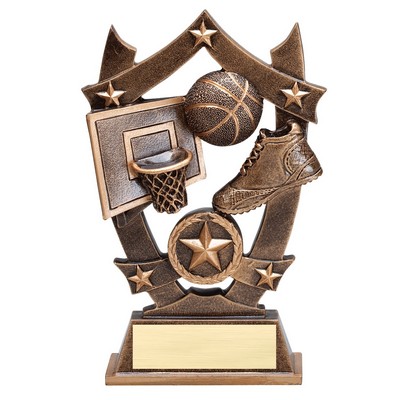 Basketball Stars Resin Award - 6 1/4"