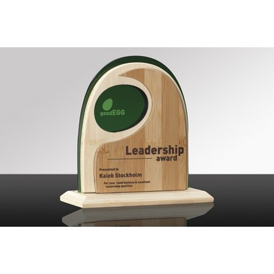 EVOLVE: EcoEdge Laser Bamboo Desk Award (6½"x 6¾" x 3")