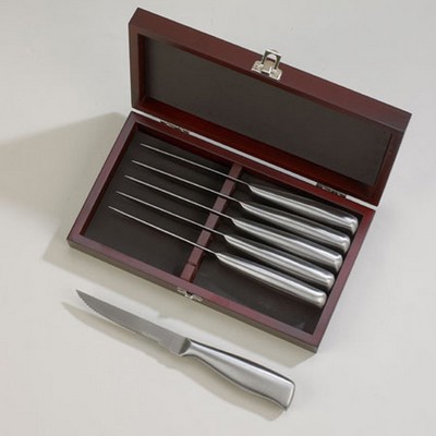 Appuntito 6 Pc Knife Set w/Metal Handles In Rosewood Box