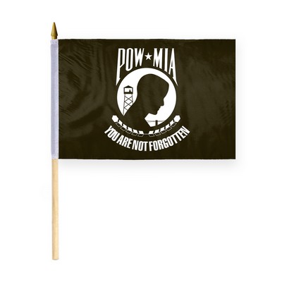 POW MIA Stick Flags 8x12 inch (black & white)