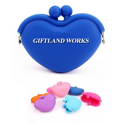 Silicone Coin Holder Purse (Heart)