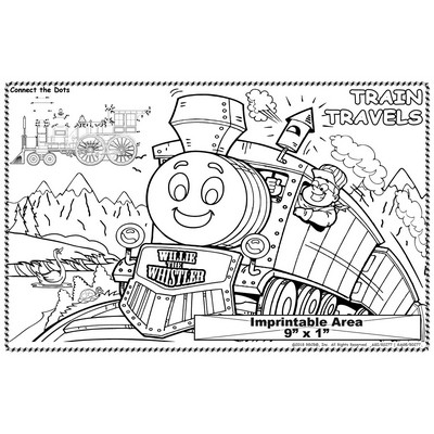 Train Travels - Imprintable Colorable Placemat