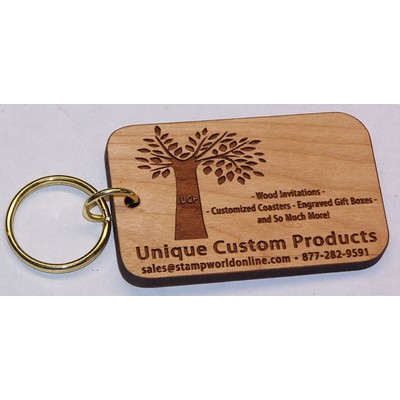 1.25" x 2.25" - Hardwood Keychains - Rectangular