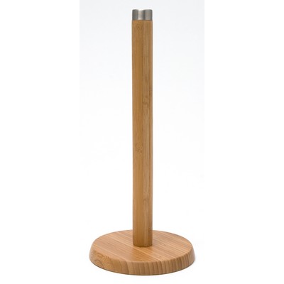 Bamboo Standing Paper Towel Holder w/ Metal Tip