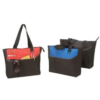 Modern Zipper Tote Bag (15-1/2"x13"x4-1/4")