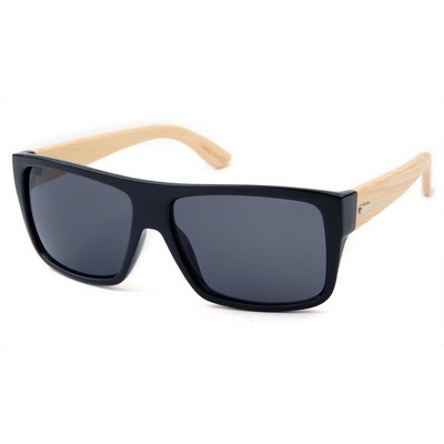 Bamboo Sunglasses - Black Frames - Smoke Lenses