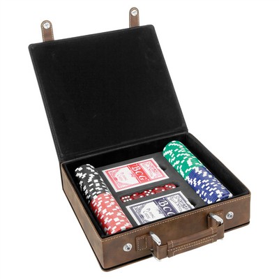 7.75" x 8.88" - Leatherette Box - Poker Set