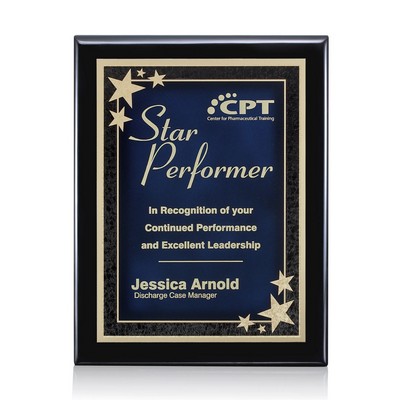 Oakleigh/Starburst Plaque - Black/Blue 8"x10"