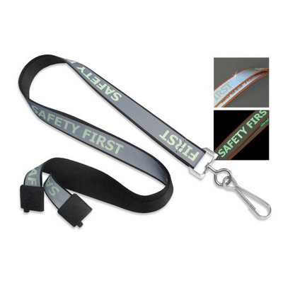 5/8" Glow-In-The Dark Safety Breakaway Lanyard (Black)