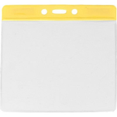 Vinyl Horizontal Top Load Badge Holder (4.76"x 4.49")(Yellow)