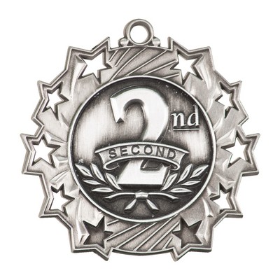 2.25" Ten Star 2nd Place Medal