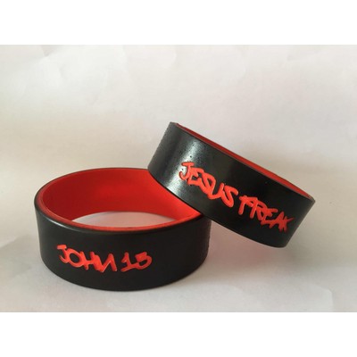 1 Inch Dual Layer Custom Silicone Wristband