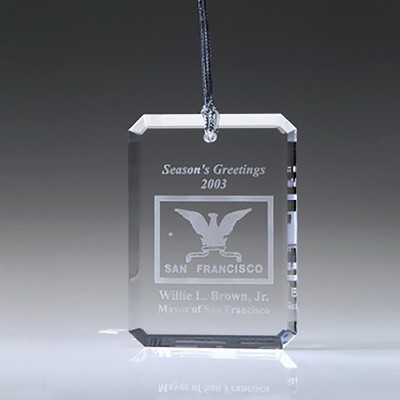 Etched Enamel Custom Engraved Rectangle Ornament