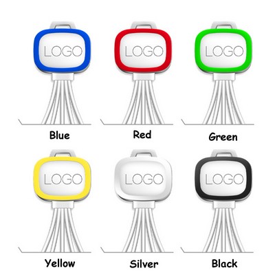 Colorful LED Light 5 in 1 Multi USB Charging Cable with Carrying Hook