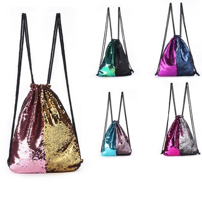 Sequin Drawstring Backpack with Color Changing