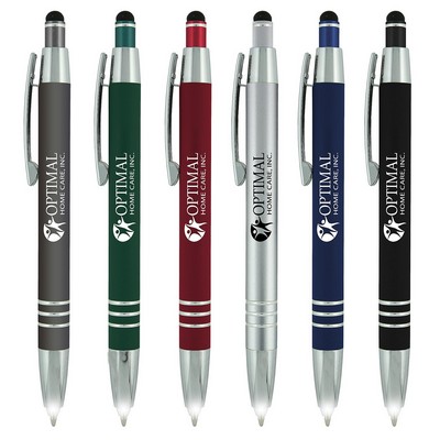 Reston LED Stylus Soft Touch Metal Pen