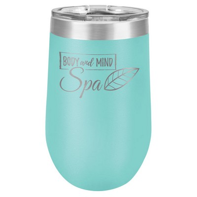 16 Oz. Wine Tumbler - Teal Blue