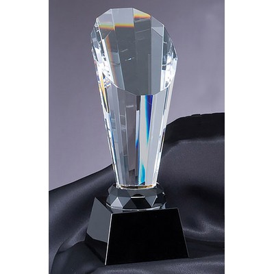 Crystal Faceted Spotlight Award with Black Crystal Base, 9-3/4"H