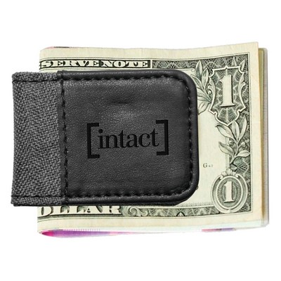 Gray & Black Leatherette Money Clip