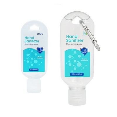 Hand Sanitizer Gel with Carabiner, 1 oz.