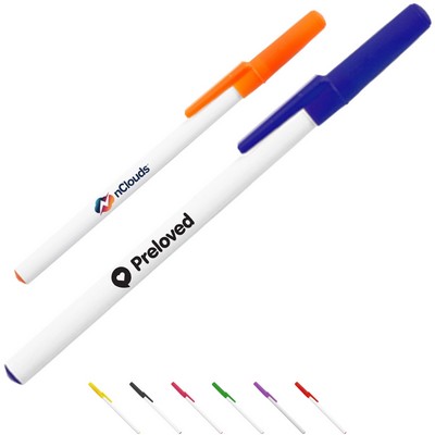 Promotional Ballpoint Pen w/ Colored cap & Accent Pens