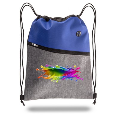 Two-Tone Drawstring Cinch Bag - Full Color Transfer (13" x 16.5")