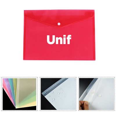 A4 Snap Button Transparent File Bag