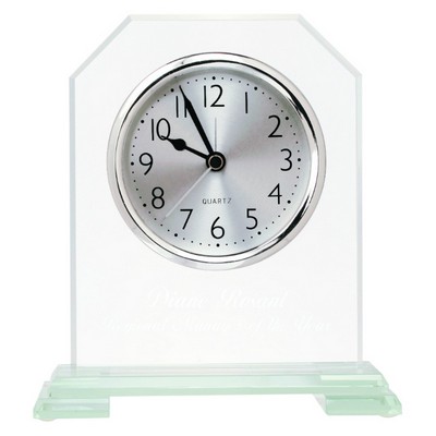 6.25" Clipped Corner Arch Glass Clock