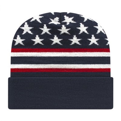 Cap America® USA Made Flag Knit Cap