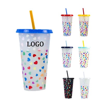 27 Oz. Color Changing Cups w/Straw