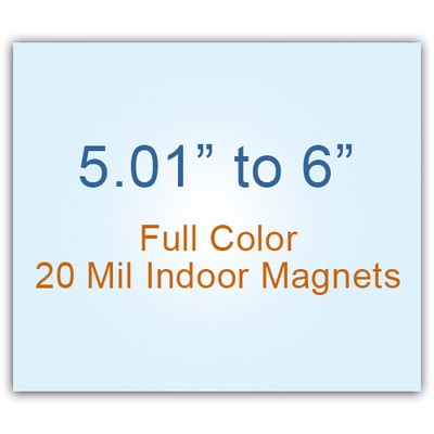 Die Cut Magnets 5.01 to 6 Square Inches Indoor Magnets - 20 Mil - 4 Color Process