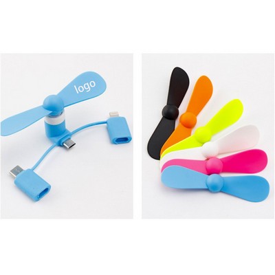 Mini cell Phone Fan Summer Accessories (3-in-1)