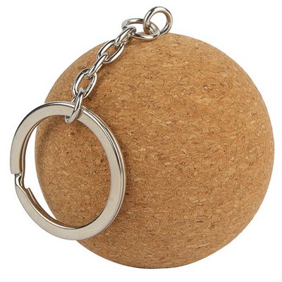 Cork Ball Keychain