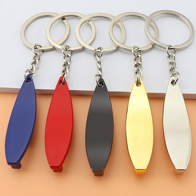 Metal Surf Board Bottle Opener Keychain