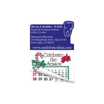 Tooth Shape Calendar Pad Sticker W/Tear Away Calendar