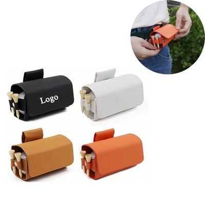 PU Leather Golf Ball And Tee Pouch Bag Holder