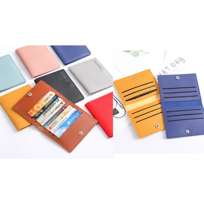 Slim Leather Credit Card Holder Money Clip