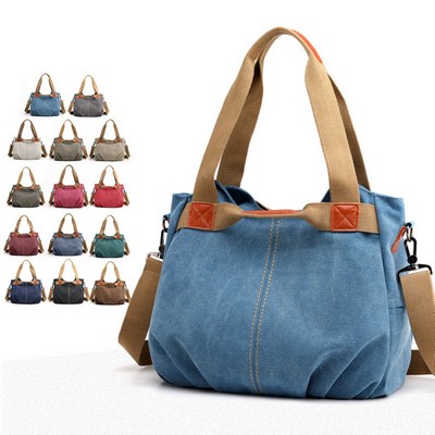 Retro Style Canvas Tote Bag