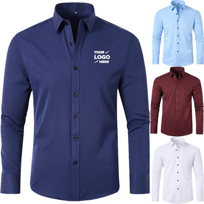 Wrinkle-Free Stretch Long Sleeve Casual Shirt