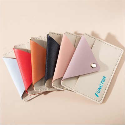 PVC Credit Card Holder ID Card Pocket Wallet Envelope Snap Card Clip